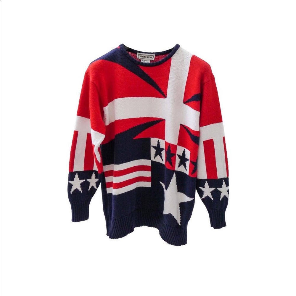 80s MOLTO FINO American Flag Sweater